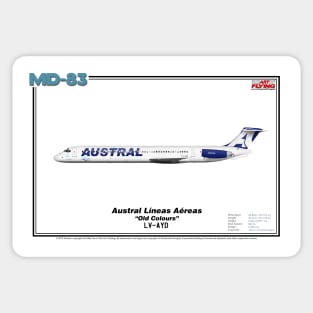 McDonnell Douglas MD-83 - Austral Líneas Aéreas "Old Colours" (Art Print) Sticker